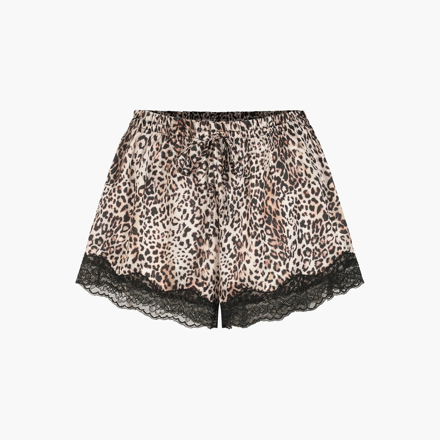 Satin Shorts mit Spitze