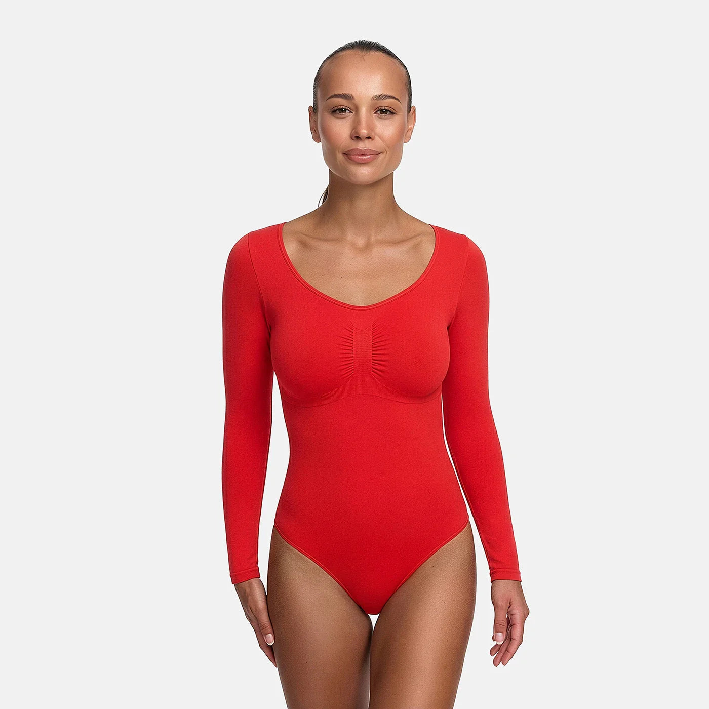 Bodysuit formende shapewear med lange ærmer og trusser