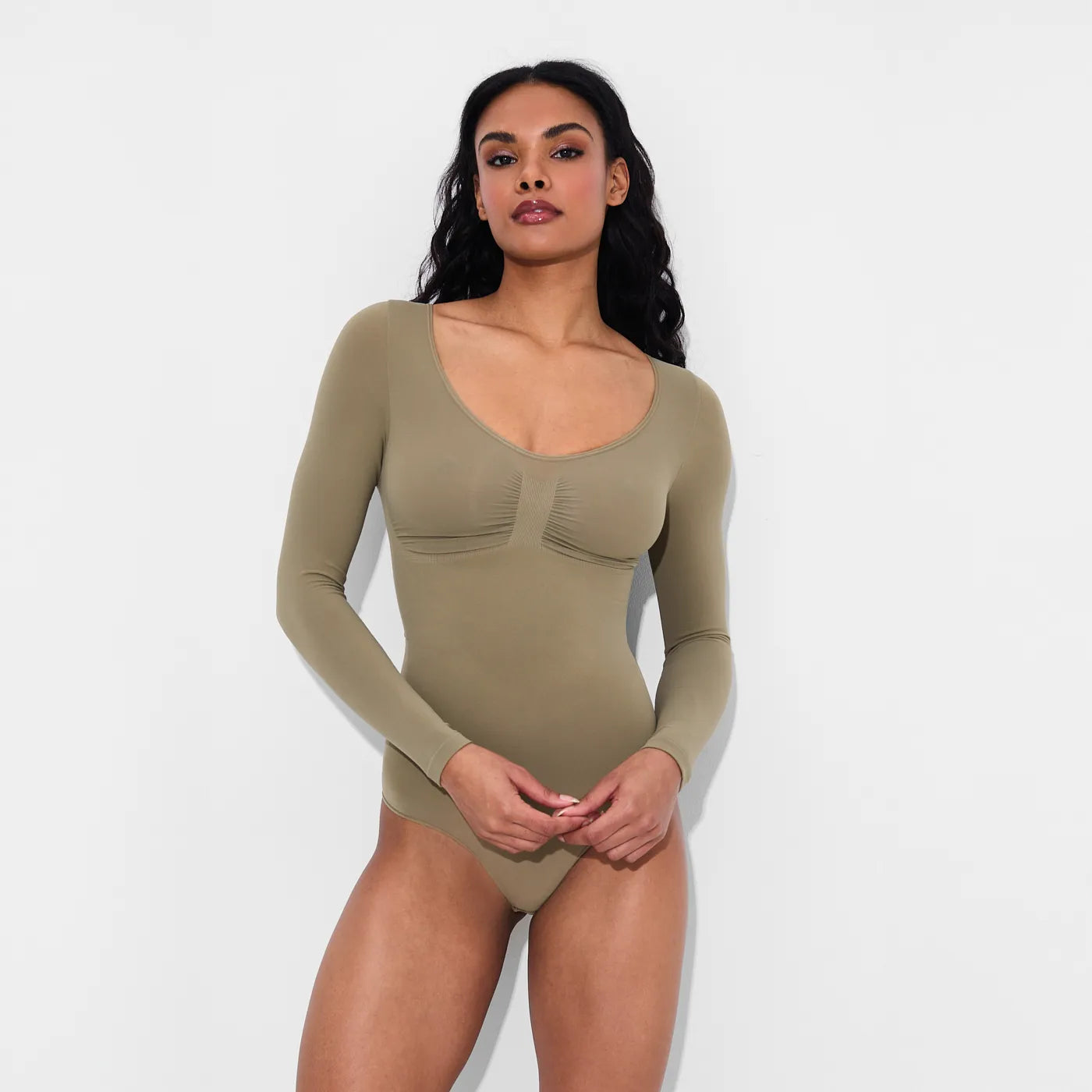 Bodysuit Sculpting Shapewear langærmet med g-streng - Secret Sale