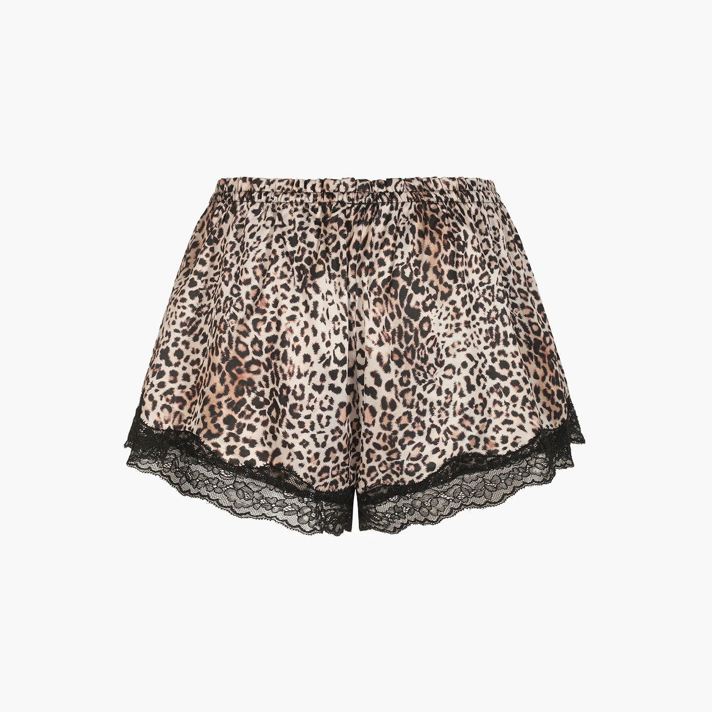 Satin shorts med blonder