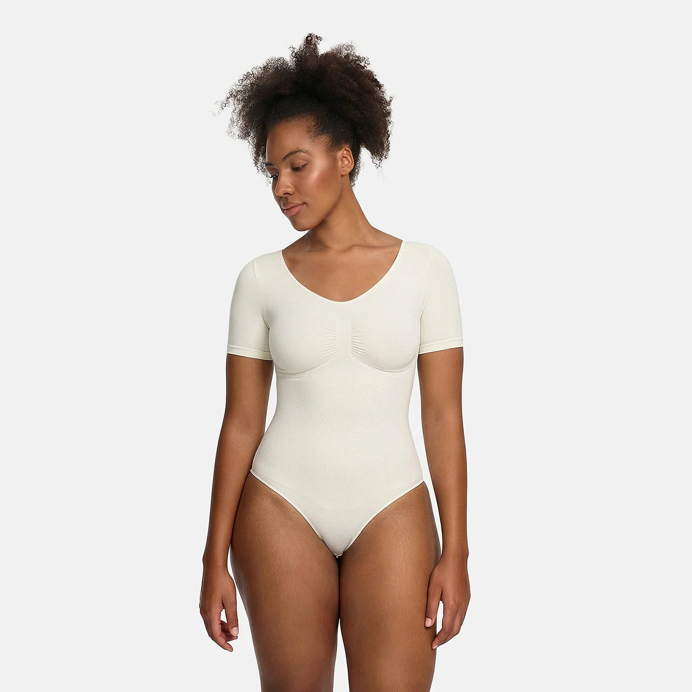T-shirt bodysuit sculpting shapewear with briefs