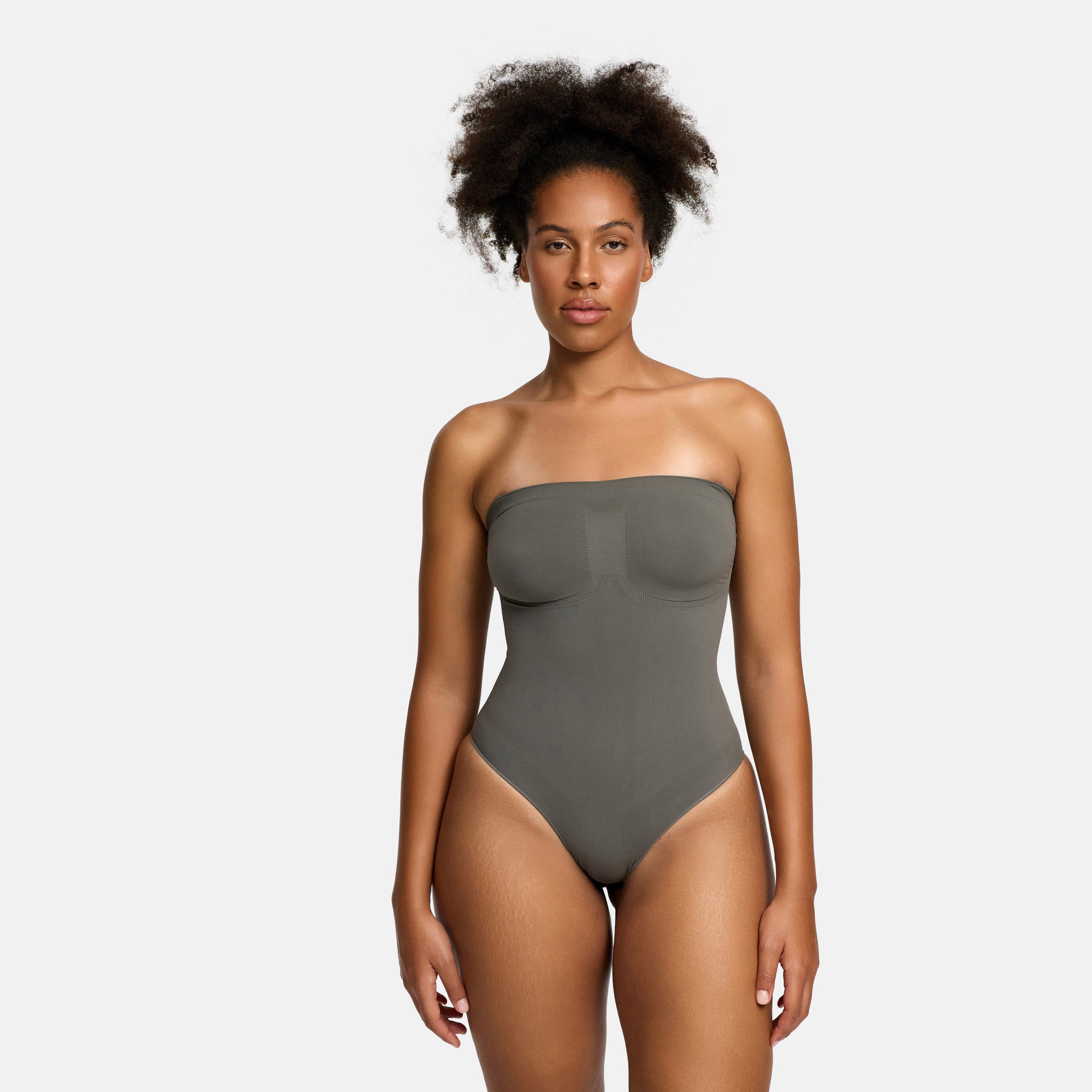 Strapless bodysuit sculpting shapewear with briefs