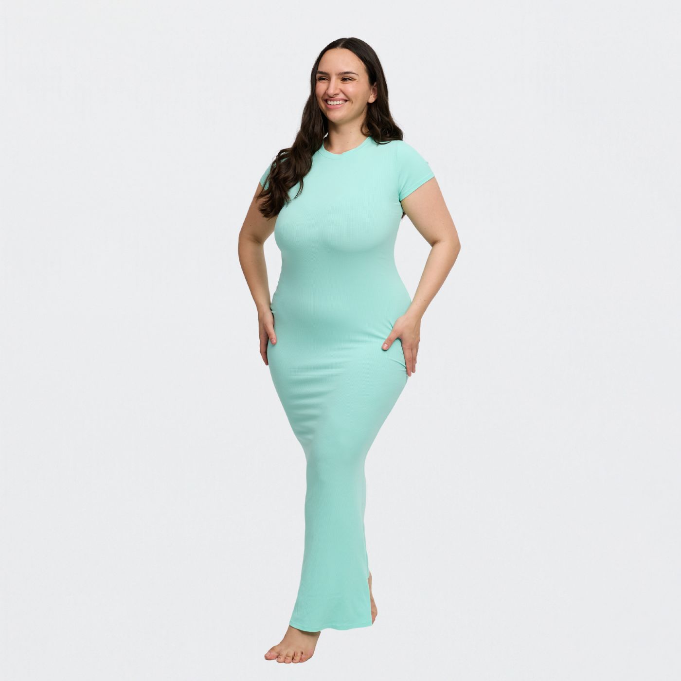 Ribbed T-shirt maxi dress - Outlet