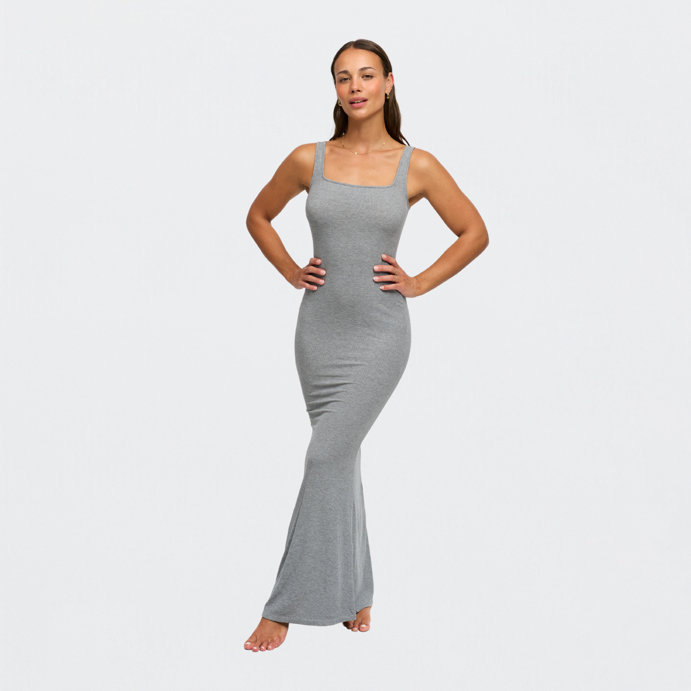 Ribbed tank top maxi dress