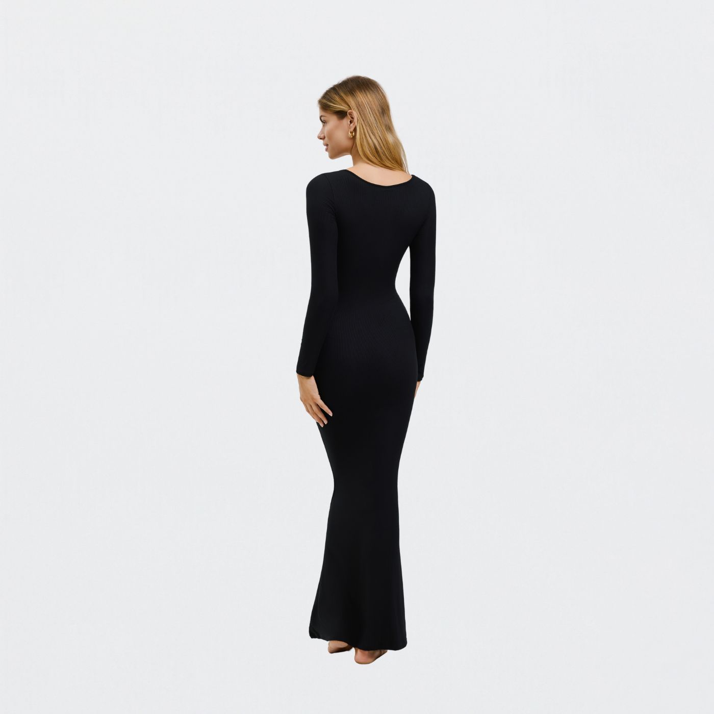 Ribbed long sleeve maxi dress