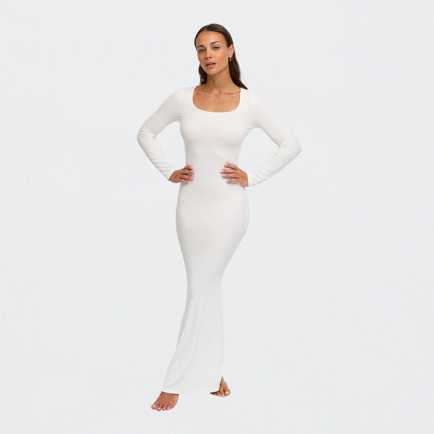 Ribbed long sleeve maxi dress