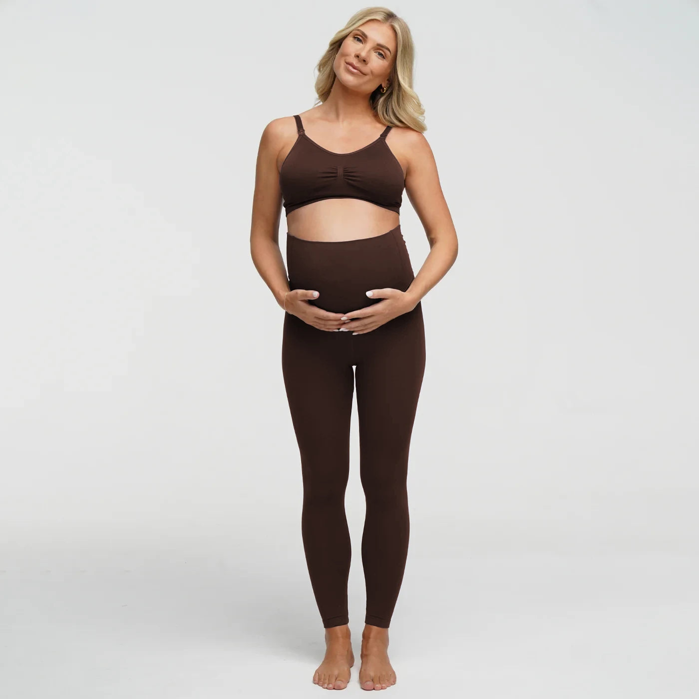 Seamless high-waisted maternity leggings