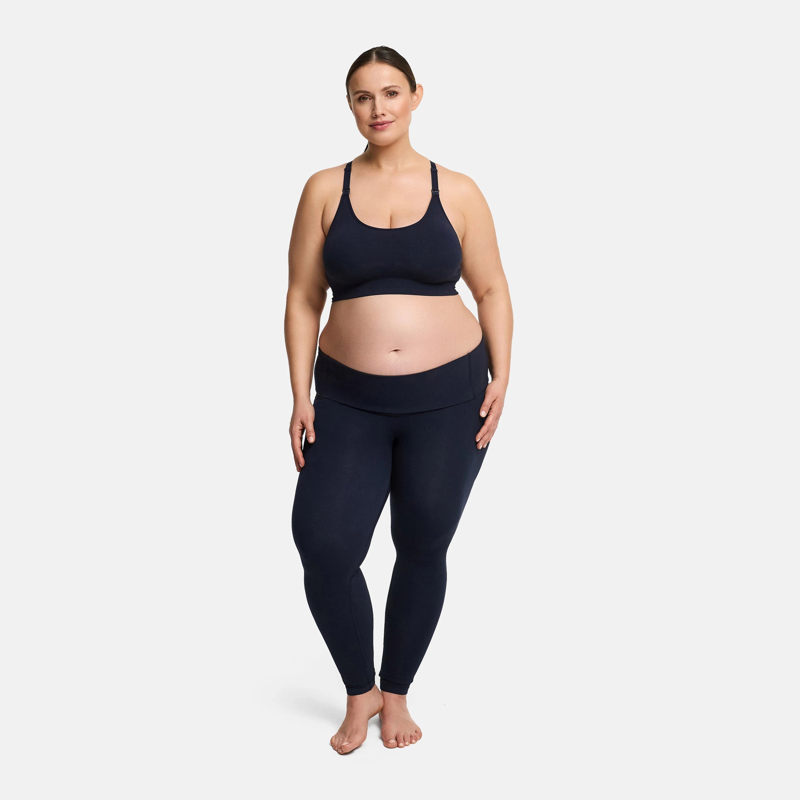 Seamless nursing bra with back support