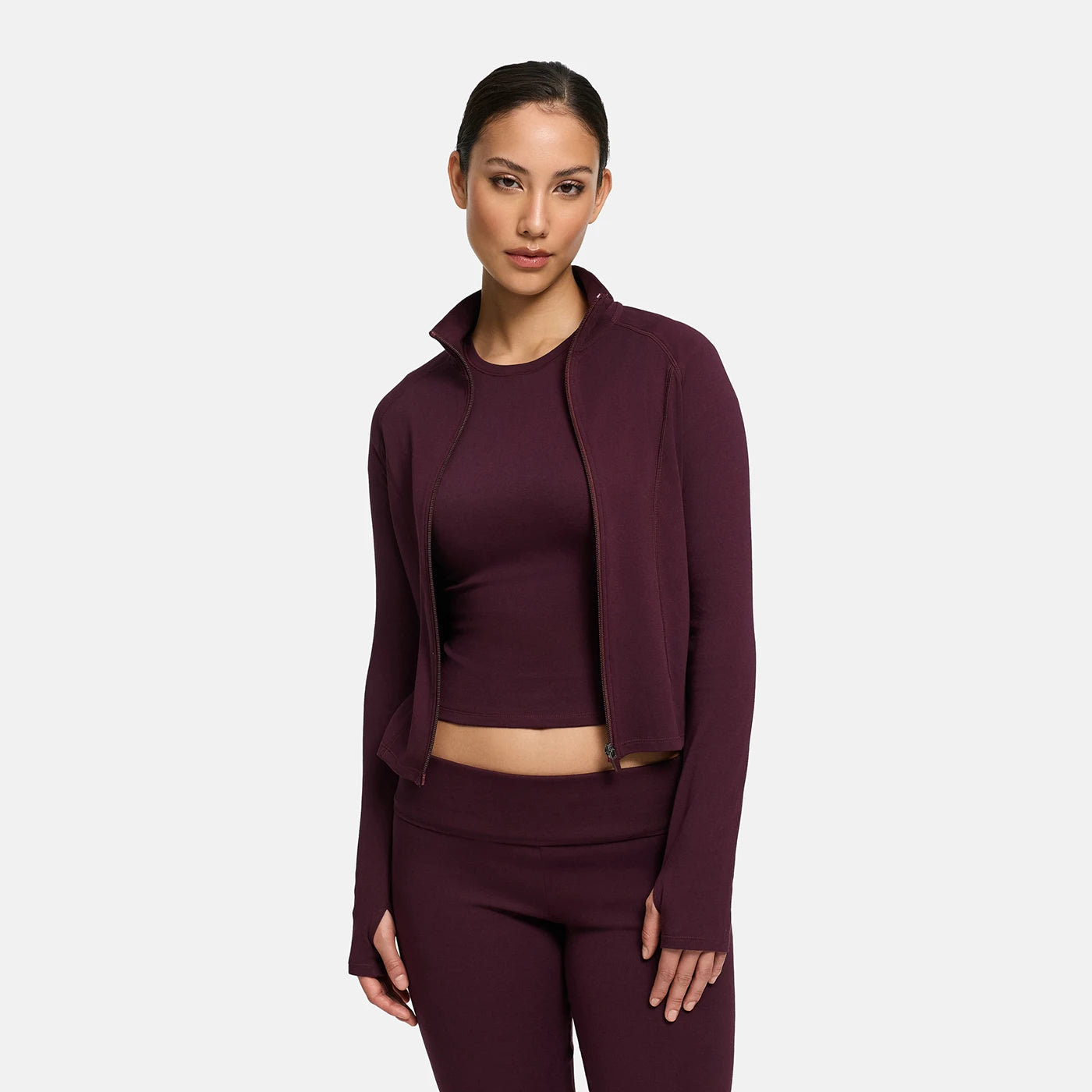 Cotton Body Fitted Zipper Jacket