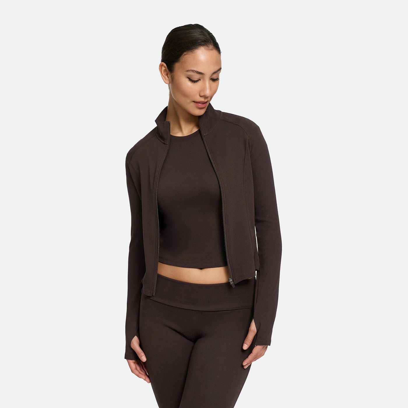 Cotton Body Fitted Zipper Jacket