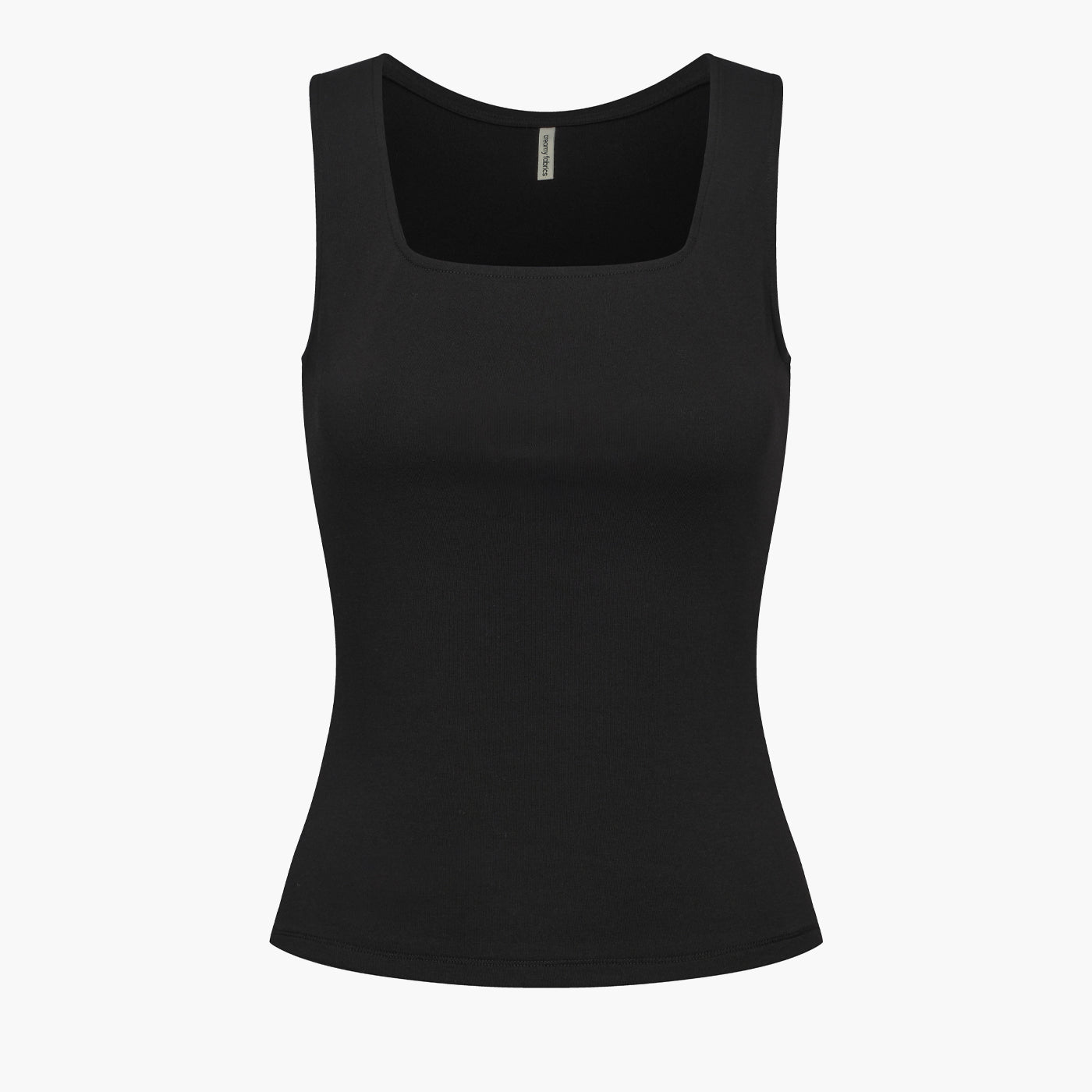 Cotton tank top with square neckline