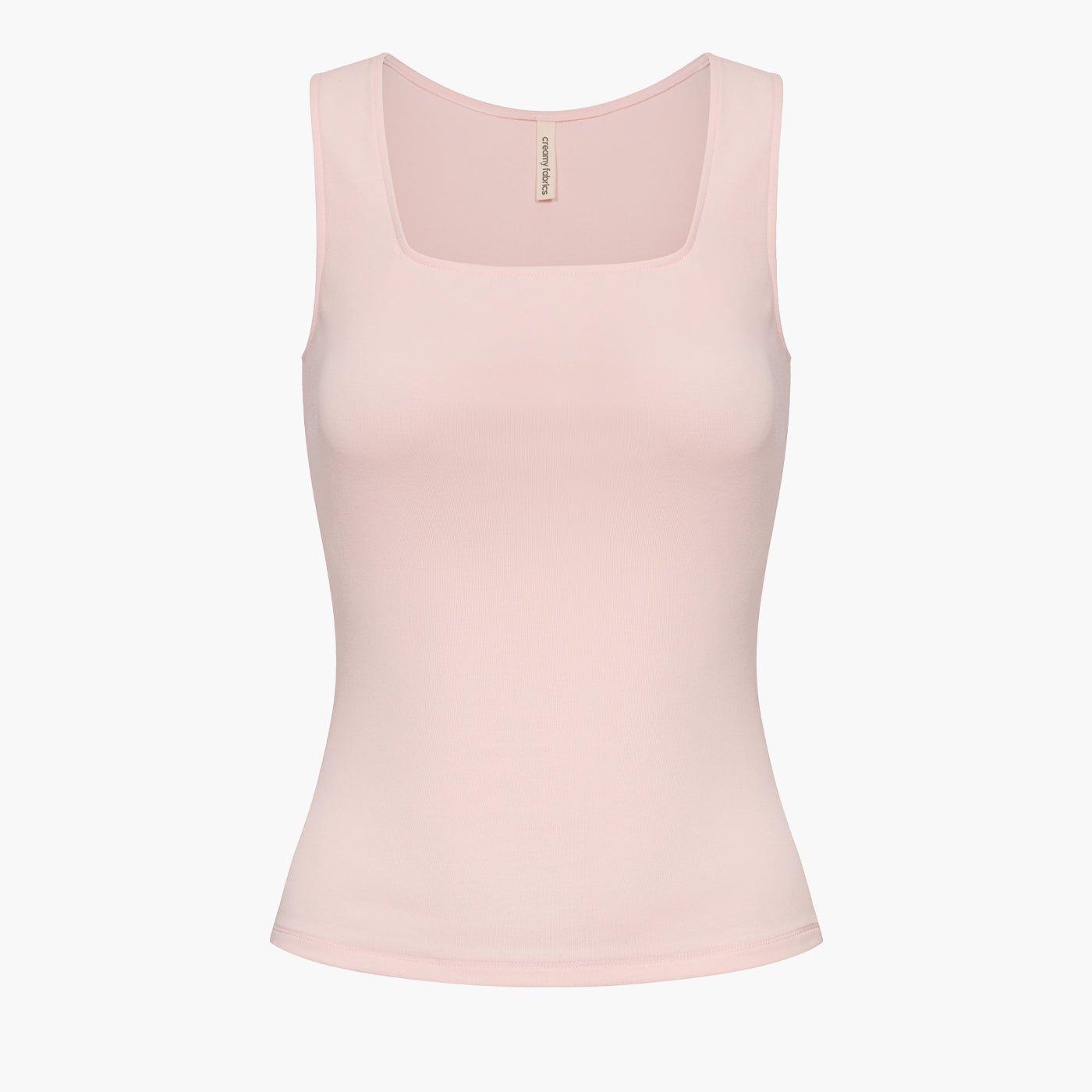 Cotton tank top with square neckline - Outlet