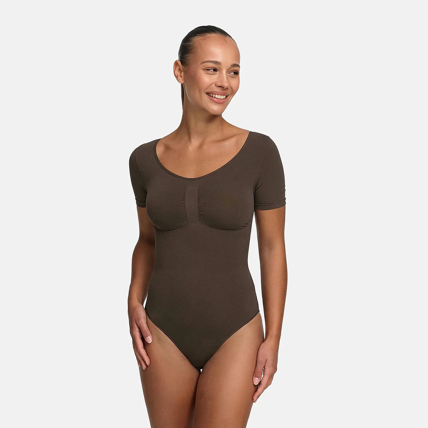 T-paita bodysuit muotoileva shapewear nauhoilla