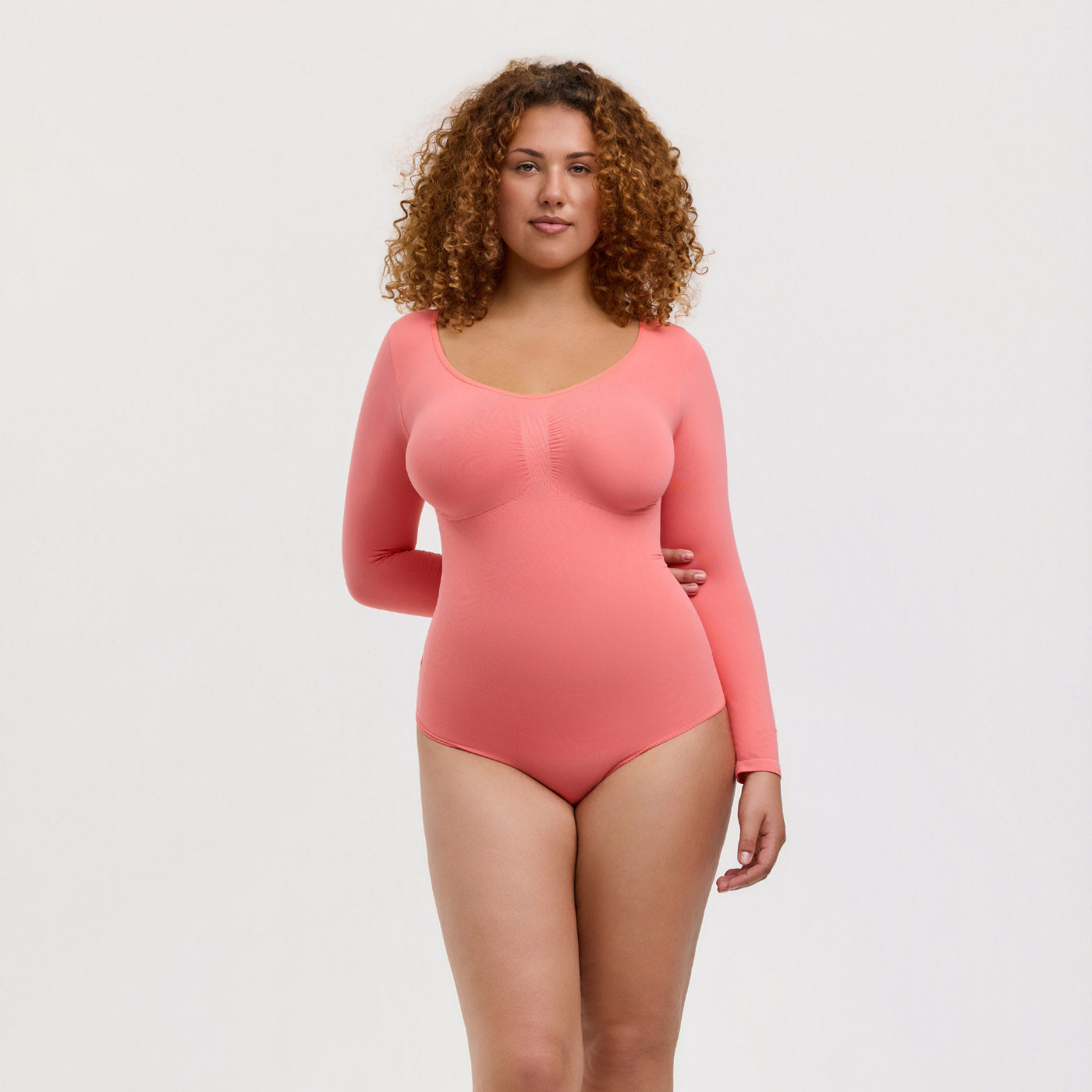 Bodysuit-muotoileva shapewear-pitkähihainen aluspaita