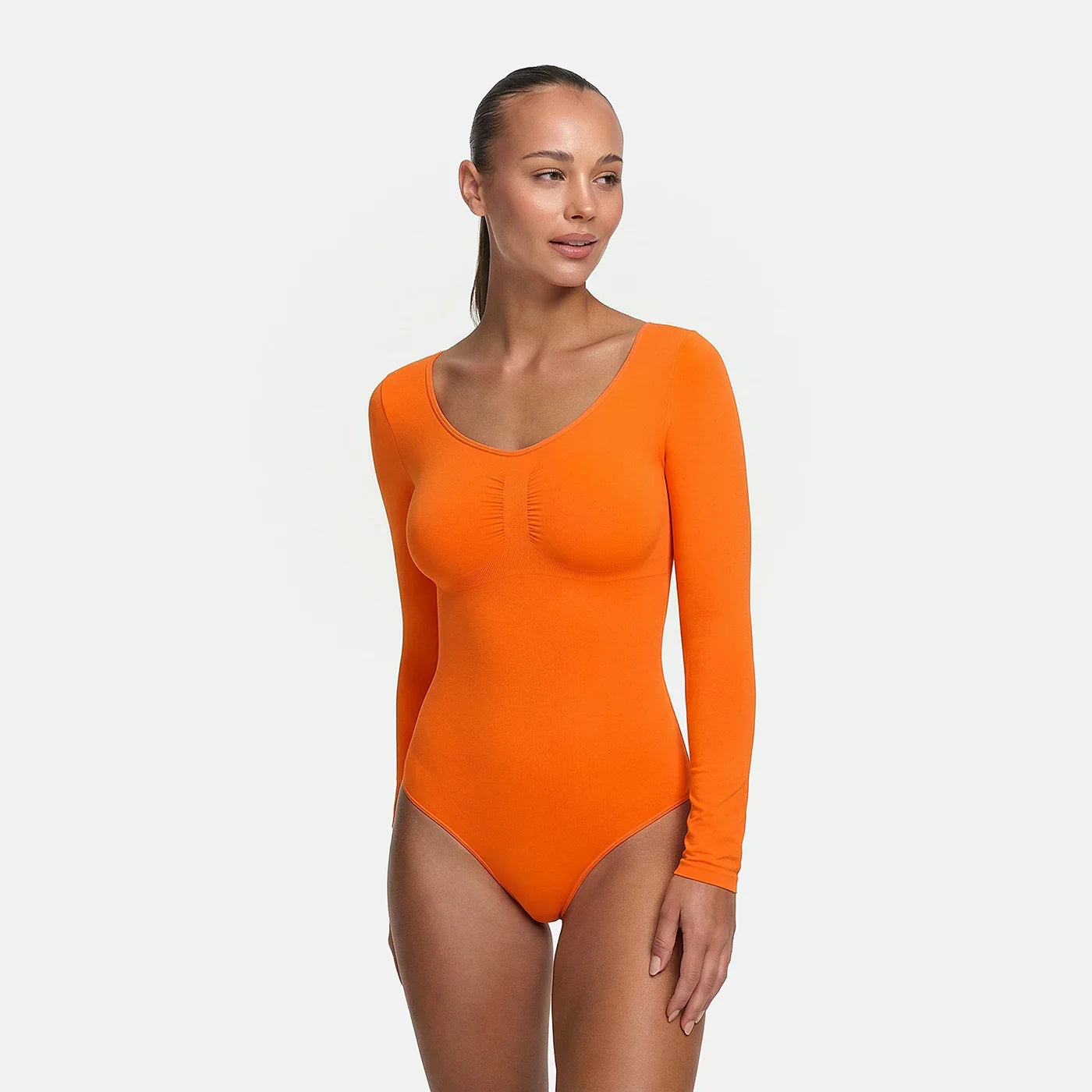Bodysuit-muotoileva shapewear-pitkähihainen aluspaita