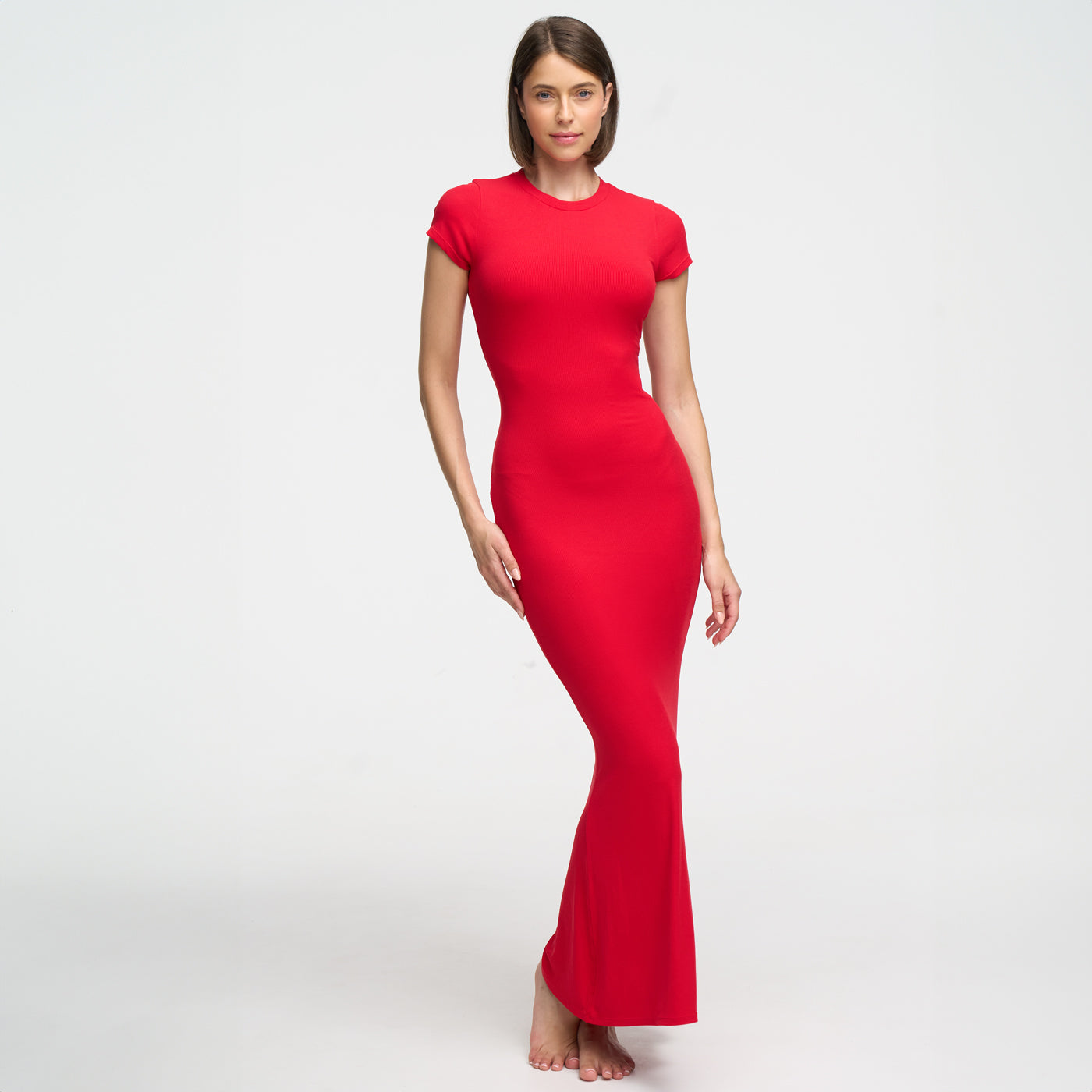 Ribbed T-paita maxi mekko