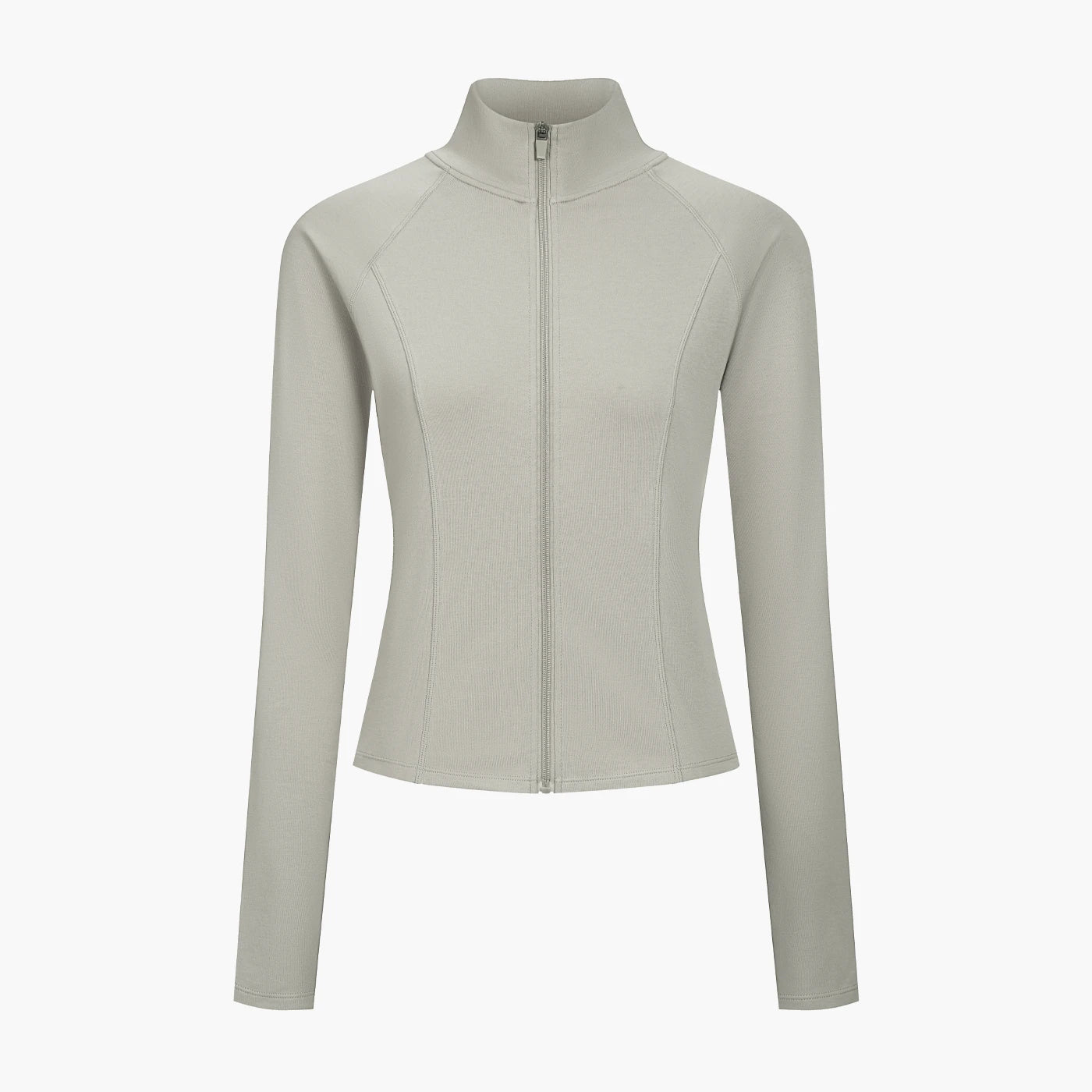 Puuvillainen vartalonmyötäinen vetoketjullinen takki