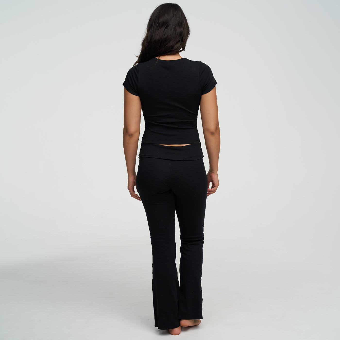 Leggings úr bómullarefni með útvíkkun