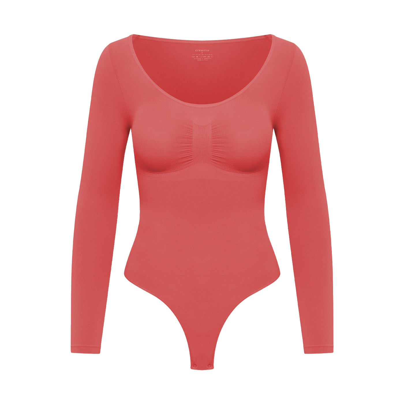 Bodysuit med formende stoff, langermet materiale og snor – Outlet