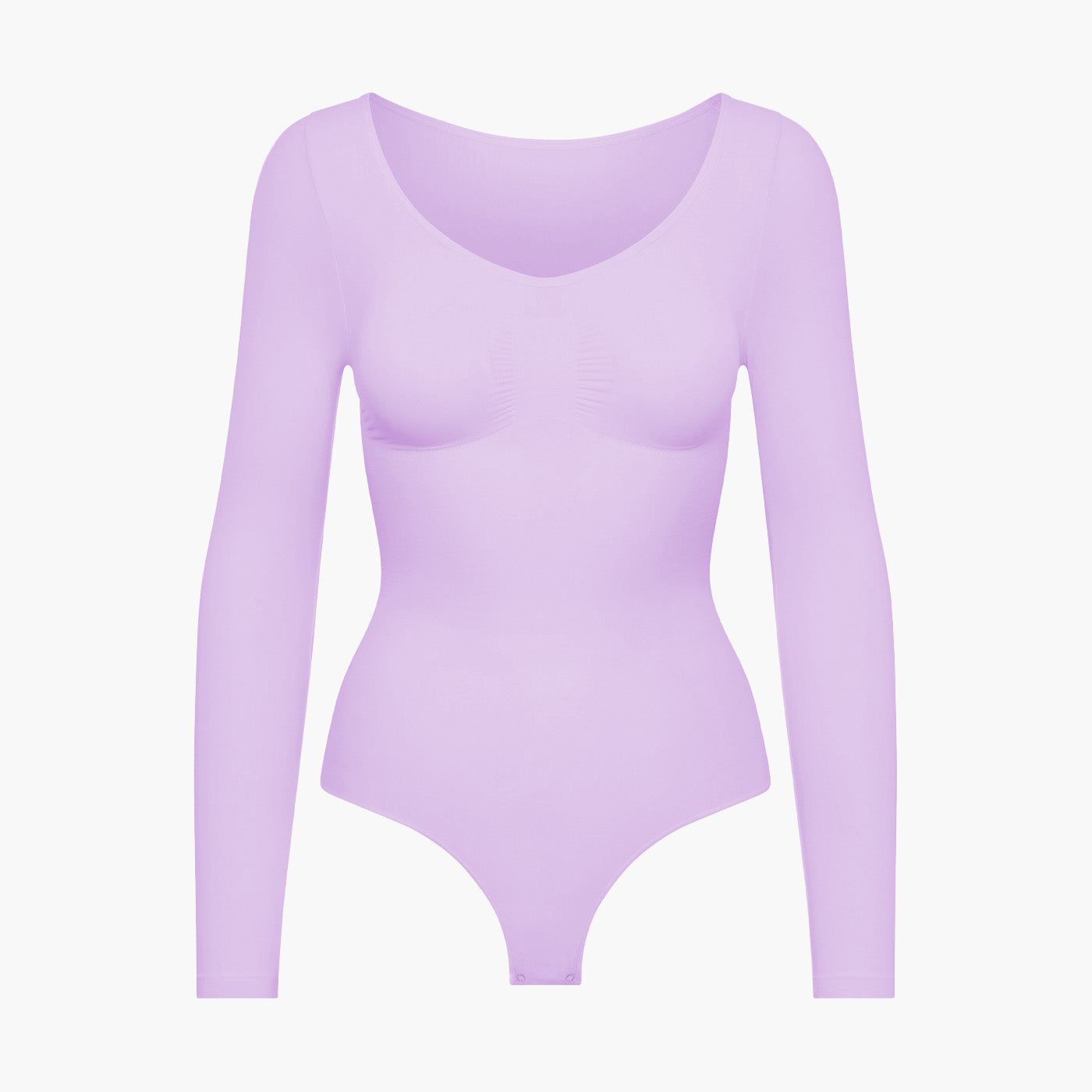 Bodysuit med formende stoff, langermet materiale og snor – Outlet