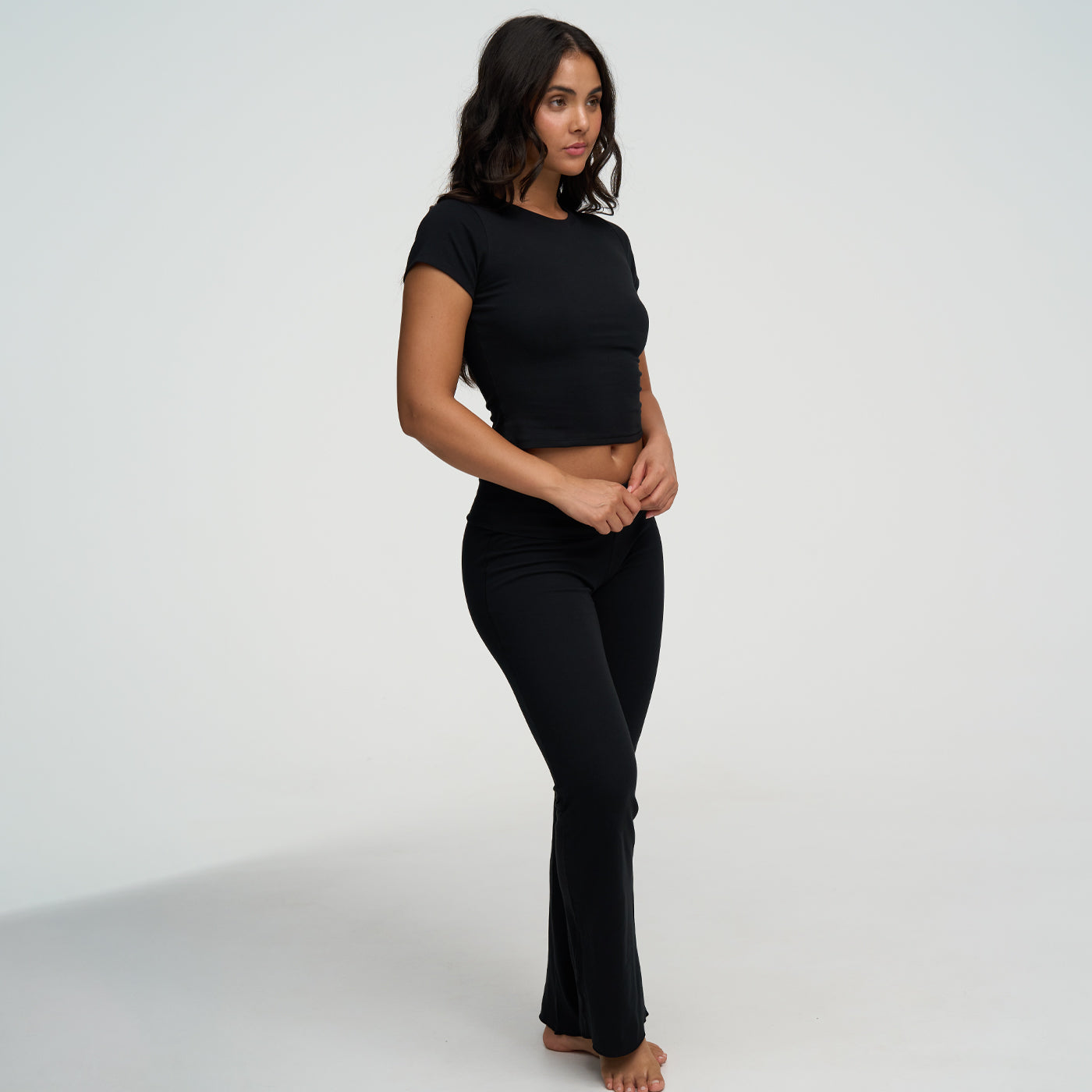 Bootcut-leggings i bomull