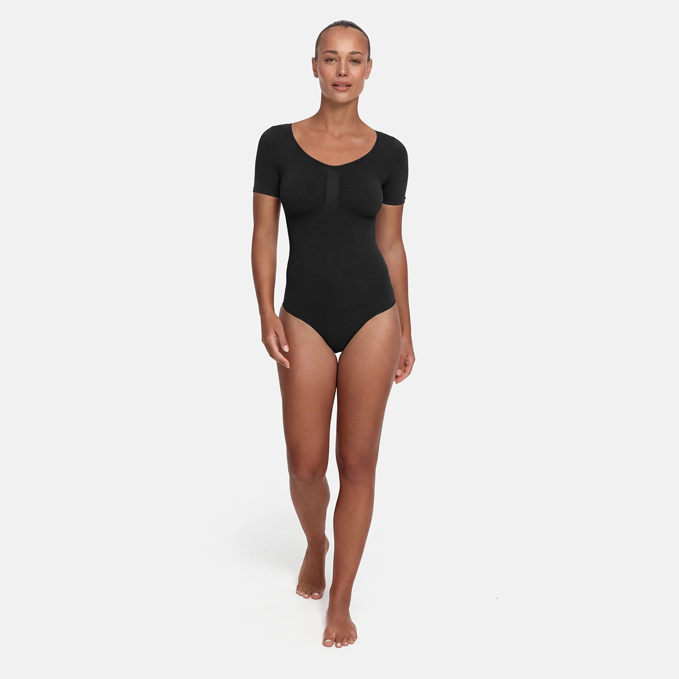 T-shirt bodysuit formande shapewear med string