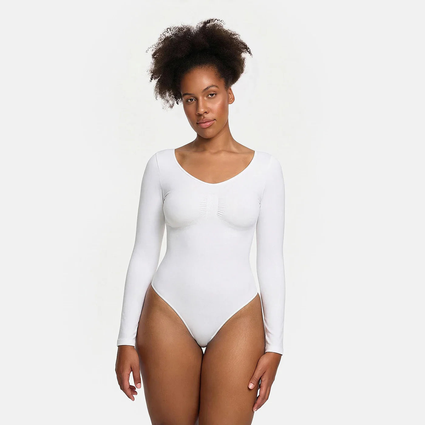 Bodysuit formande shapewear långärmad med snöre