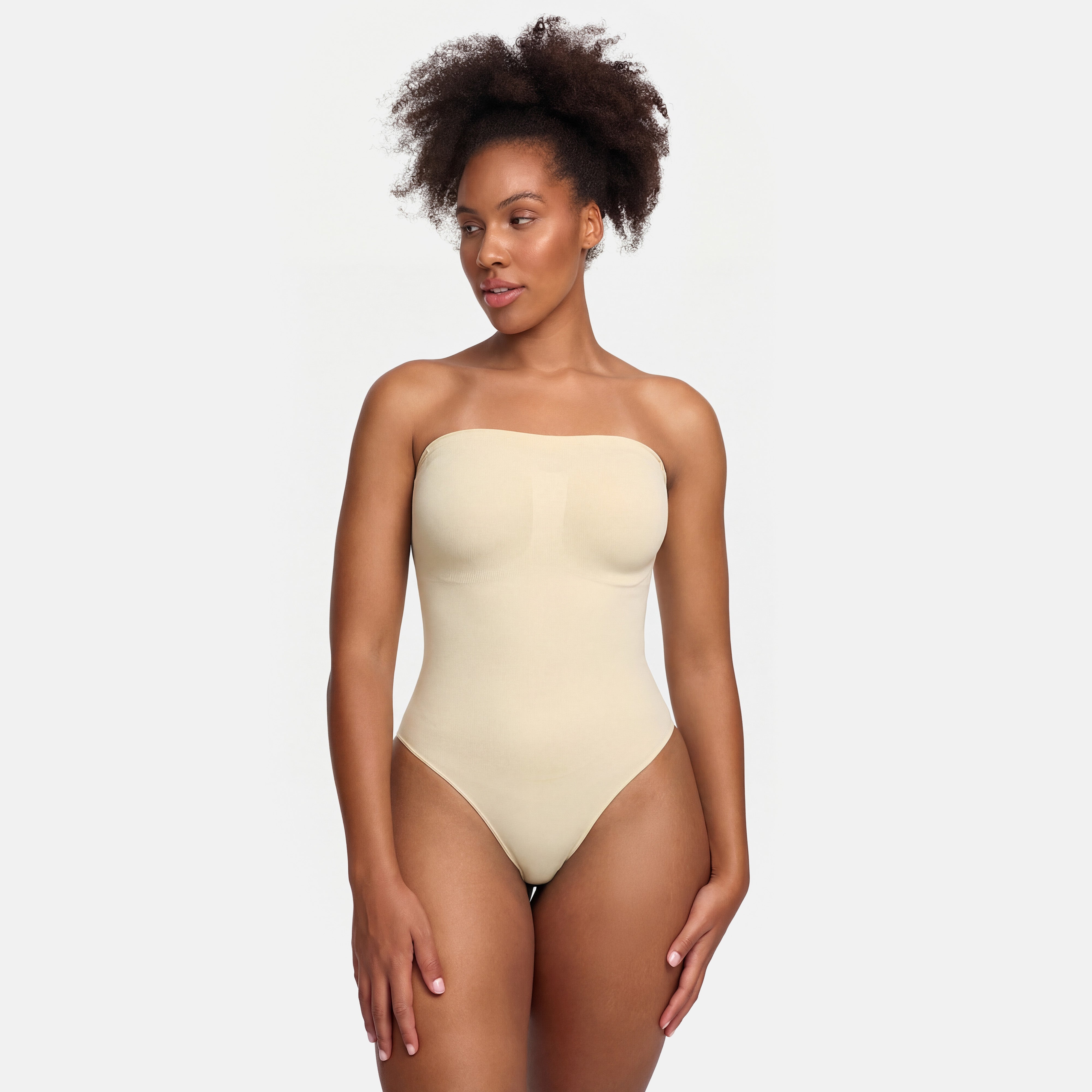 Strapless bodysuit formande shapewear med string