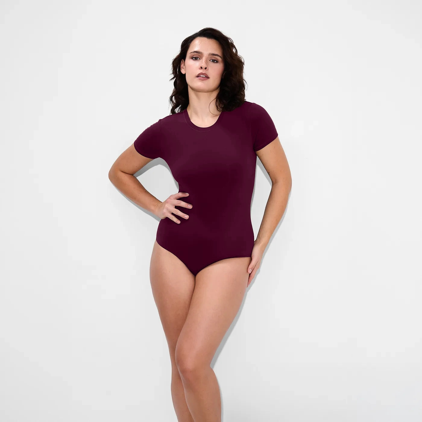 T-shirt bodysuit med rund halsringning